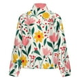 thumbnail image 6 of Jackets for Women Winter Coat Jackets Flannel Stand Collar Jacket(Pretty Floral White Background Design,Size:S-4XL), 6 of 7