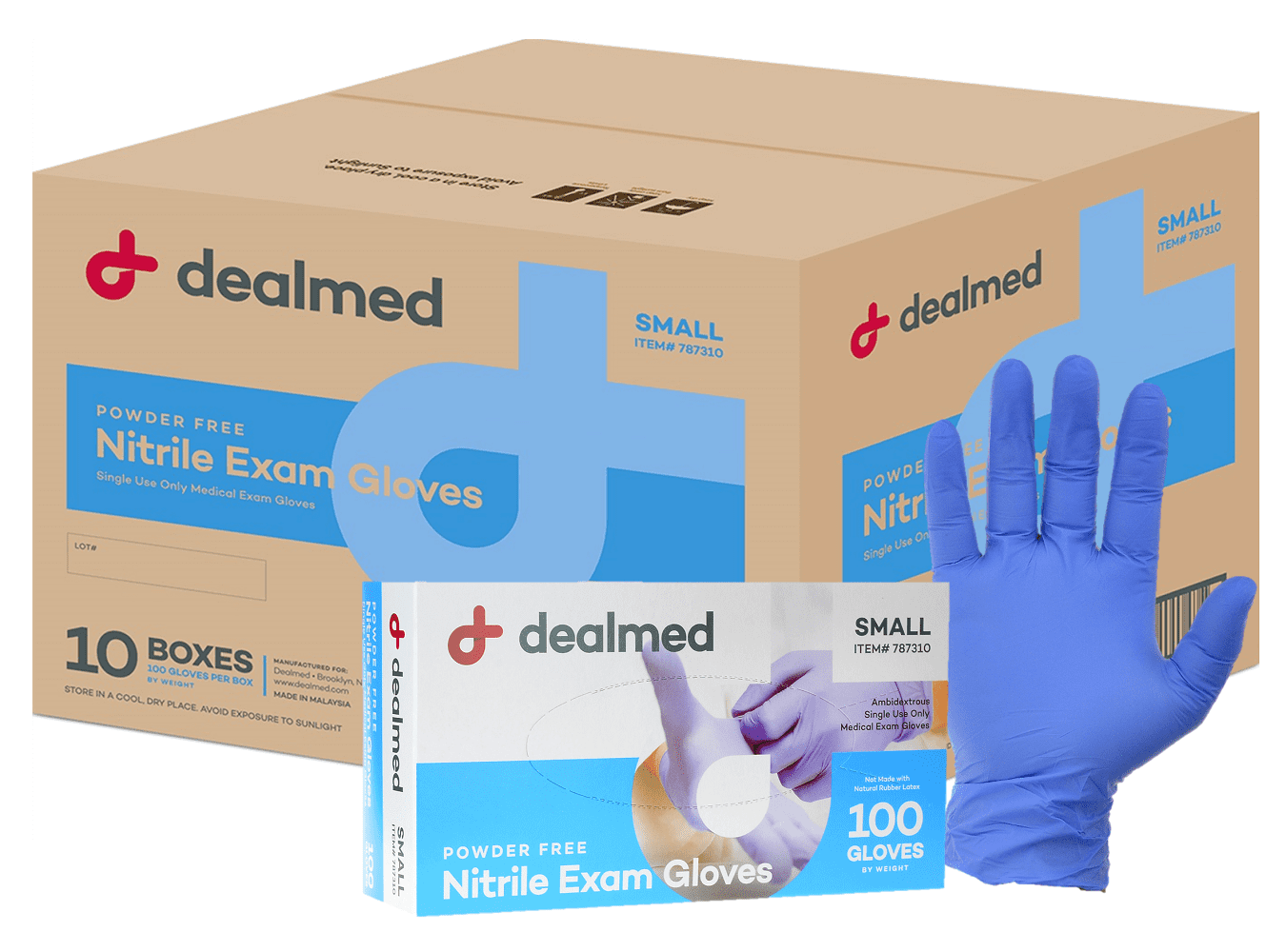 Dealmed Nitrile Exam Gloves Disposable, NonIrritating, Latex Free