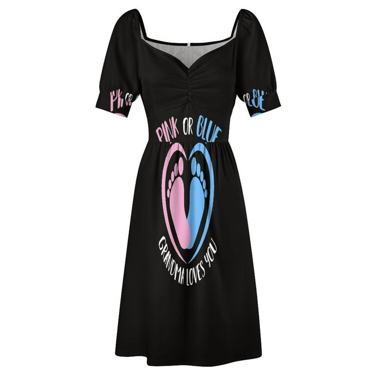 Pink or Blue Grandma Loves You Gender Reveal Dress clothes long sleeve  dresses - Walmart.com