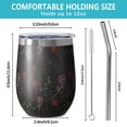 thumbnail image 5 of Floral 12oz Stainless Steel Insulated Wine Tumbler with Lid and Straw – Double Wall Vacuum Mug for Hot & Cold Drinks, 304 Steel Interior, Sweat-Free Design,Thanksgiving,Christmas, Spring,Flower, 5 of 5