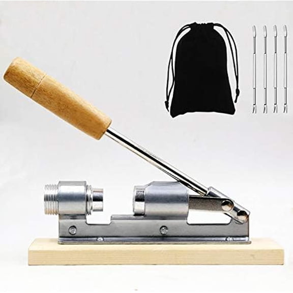 Heavy Duty Pecan Nut Cracker Tool with 1 Flannel Bag & 4 Picks, Wood Handle Base$$Home Decor, Kitchen, & Other