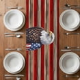 thumbnail image 6 of American Flag Table Runner - 108 Inch Long, Kitchen Dining Table Runner Dresser Scarves, Vintage Eagle Blue Red USA Flag Farmhouse Decor for Coffee Tables Wedding Party Banquet, 6 of 8