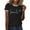 Black, variant on Smile Letter Graphic Tees for Women Summer Casual Short Sleeve Crewneck Color Block Positive T Shirts