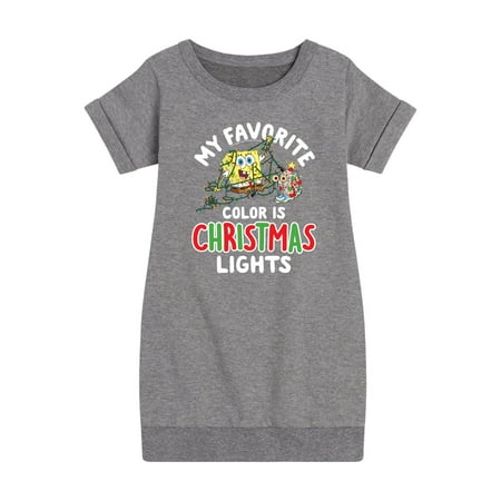 

SpongeBob SquarePants - My Favorite Color Is Christmas Lights - Toddler And Youth Girls Fleece Dress