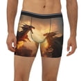 thumbnail image 2 of Rateoe Castle Cool Fire Dragon Print Men’s Underwear Boxer Briefs Soft Comfortable Underwear Boxer Briefs, Long Leg Briefs,Anti-chafing Boxer Briefs, 2 of 7