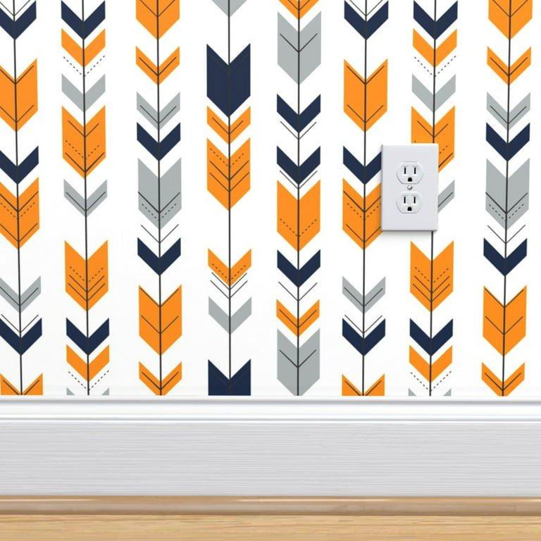 orange and white chevron wallpaper