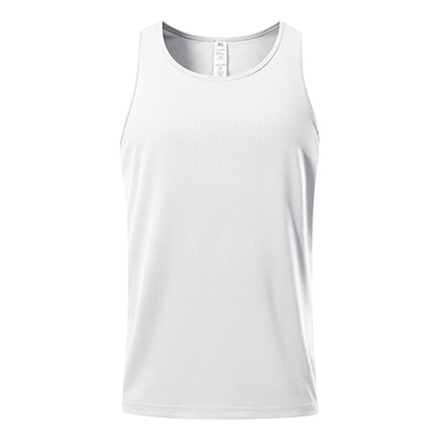 Hombres Moda Casual sin Mangas Suéter Sólido Cuello Redondo Tanque Deportivo
