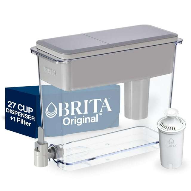 Brita UltraMax Large Water Dispenser With Standard Filter, BPA-Free, Reduces Copper, Cadmium and Mercury Impurities, Lasts 2 Months or 40 Gallons, Include