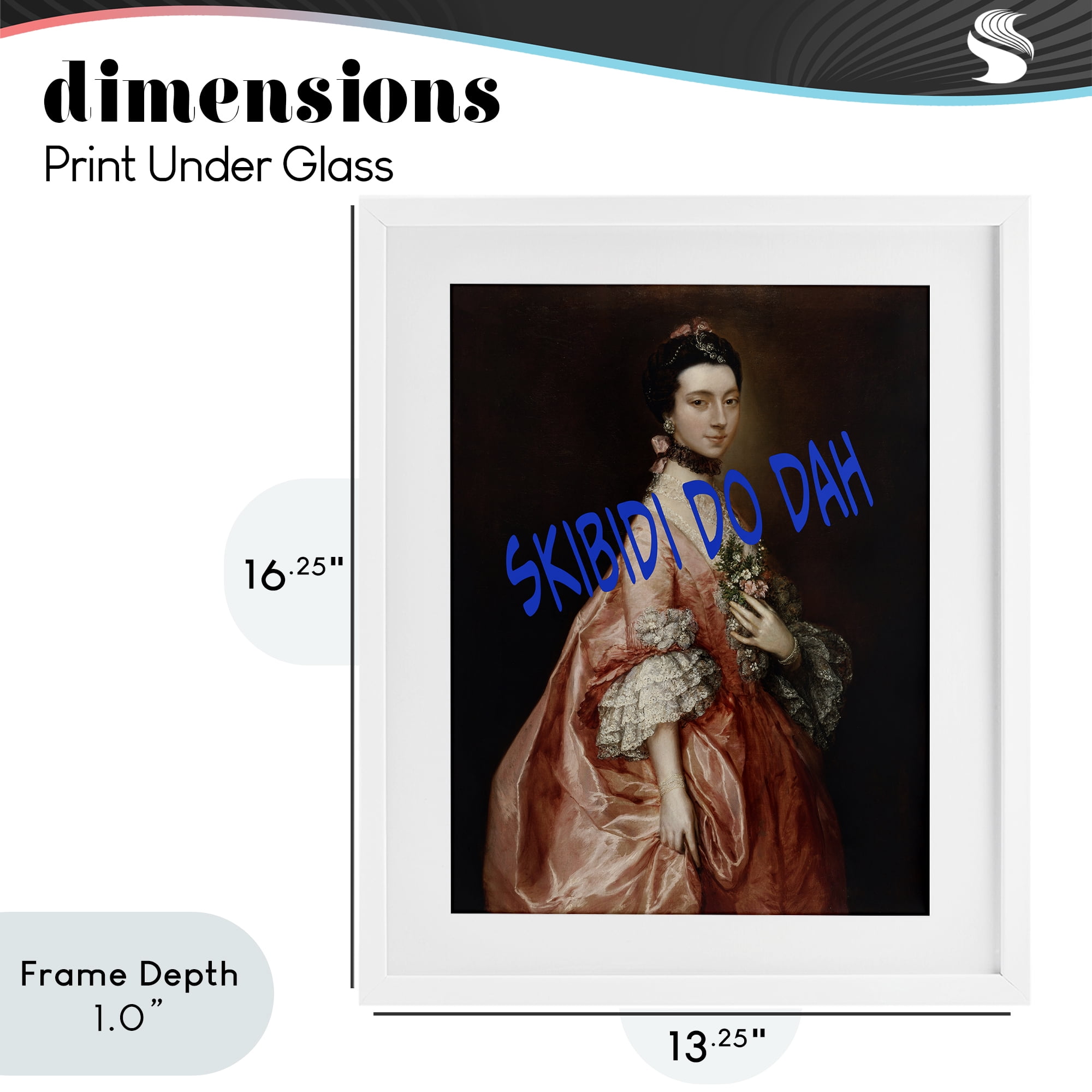 Stupell Industries Iconic Skibidi Do Dah White Framed Print Under Glass, design by Grotto Studios
