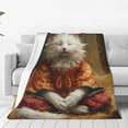 thumbnail image 1 of Balery Haystack Meditating Cat Manta de Felpa Suave y Acogedora – Cobija de Franela Aterciopelada para Cama, Lavable y Cálida para Sofá, Mascotas, Transpirable-80"x60", 1 of 7