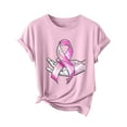 thumbnail image 5 of VKOYWKM Breast Cancer Tshirt for Women Breast Cancer Awareness T-Shirt Pink Ribbon Graphic Fight Cancer Shirt Crew Neck Cancer Tees Inspirational Short Sleeve Tops, 5 of 5