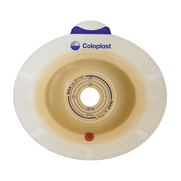 SenSura Precut, Standard Wear Ostomy Barrier Double Layer Adhesive 50 mm Flange 5 per Box 11022
