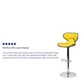 thumbnail image 4 of Flash Furniture Contemporary Cozy Mid-Back Yellow Vinyl Adjustable Height Barstool with Chrome Base, 4 of 12