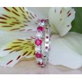 thumbnail image 3 of HeartsAndYou 3ct Round Cut Natural Ruby Moissanite Full Eternity Band 14k SOLID White Gold, 3 of 9