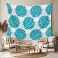 thumbnail image 2 of Turquoise Dahlia Tapestry for Bedroom Wall Hanging Tapestry, Country Gray Abstract Floral Flowers Ceiling Backdrop Tapestries Poster Blanket Wall Decor for Teens Room Living Room Dorm 59" x 90", 2 of 8
