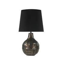 Aspen Creative 40213-11, 26" High Transitional Metal Table Lamp, Antique Brass Finish and Empire Shaped Lamp Shade in Black, 14" Wide