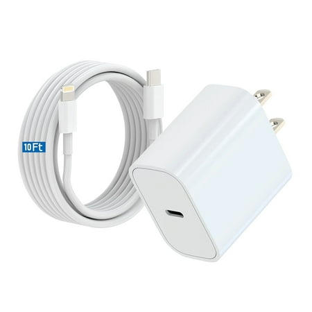 For iPhone 14 13 Charger Fast Charging, Apple MFi Certified USB C Charger Block with 10FT Lightning Cable Compatible for iPhone 14/14 Pro Max/13/13 Pro Max/12/12 Pro Max/11/XR/XS/X