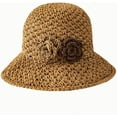 thumbnail image 3 of CoCopeaunts Women's Straw Bucket Hat Sweet Woven Flower Decorate Wide Brim Floppy Fisherman Hat Summer Outdoor Sunscreen, 3 of 8