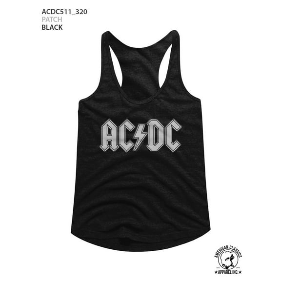AC/DC Patch Black Junior Women's Racerback Tank Top T-Shirt