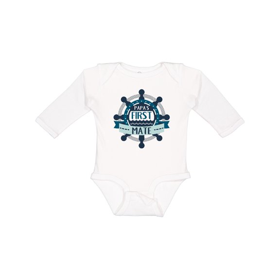 Inktastic Papa's First Mate Boys or Girls Long Sleeve Baby Bodysuit