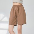 thumbnail image 2 of Timegard Womens Lounge Shorts Ruched Wide Leg Elastic Waisted Comfy Summer Loose Shorts with Pockets, 2 of 7