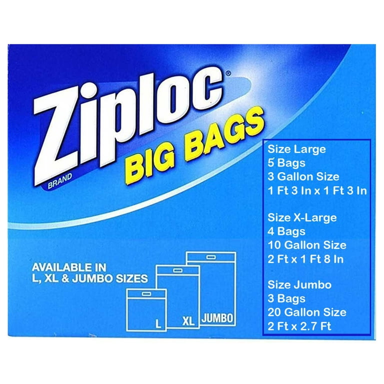Ziploc Big-Bag 4-Count 10-Gallon (s) Storage Bags in the Plastic Storage  Bags department at