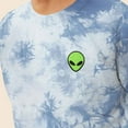 thumbnail image 5 of Dalix Alien Embroidered Fleece Tie Dye Wash Long Sleeve Crewneck Sweatshirt Mens in Tie Dye Blue XL X-Large, 5 of 5