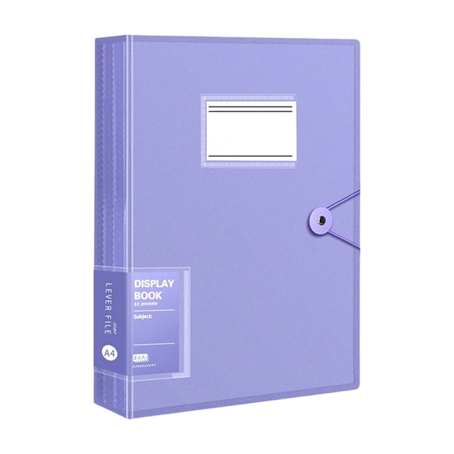 SIYTUAU A4 Size 60 Page Expandable Document Bag With Snap Lock Plastic Transparent Folder For Paper Storage Pink Plastic