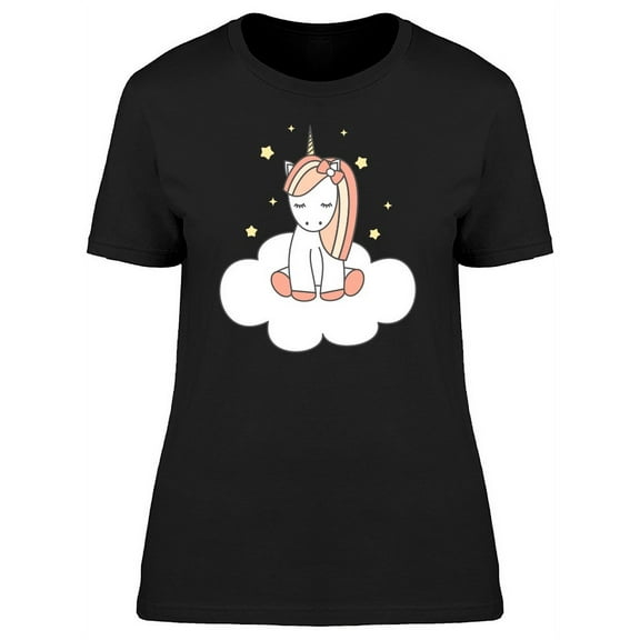 Cute Little Unicorn On A Cloud T-Shirt Women -Image by Shutterstock, Female Medium