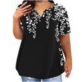 thumbnail image 1 of Offre à Durée Limitée Iumwxz Tunique Tendance Décontractée Grande Taille Ourlet Arrondi Blouses T-Shirts pour Femmes Tunique à Motif Floral Hauts Manches Courtes Col Rond Blouse pour Femmes Économies Tenue Décontractée Quotidienne, 1 of 5