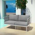 thumbnail image 2 of Modway Harmony Outdoor Patio Aluminum Loveseat in White Gray, 2 of 5
