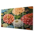 thumbnail image 2 of Designart "Coral Green Zinnias Charm Zinnia Garden" Floral Wall Art Prints Set, 2 of 5