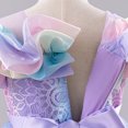 thumbnail image 4 of IBTOM CASTLE Girls Formal Dress Kids Party Wedding Party Birthday Princess Dresses Ball Gown Daughter Dance Dresses Sparkly Round Neck Lace Tiered Tulle Flower Girl Dress 3-4T Rainbow Purple, 4 of 7