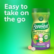 Benefiber Chewable Prebiotic Glp-1 Friendly Fiber Supplement Tablets for Digestive Health, Assorted Fruit Flavors - 100 Count
