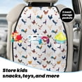 thumbnail image 5 of Kdxio Various Rooster Print 2 Pack Car Kick Mat Seat Cover Back Protector Mat with Pockets for Organizer Backseat Protector and Storage Anti Kick Pad for Vehicles, 5 of 9