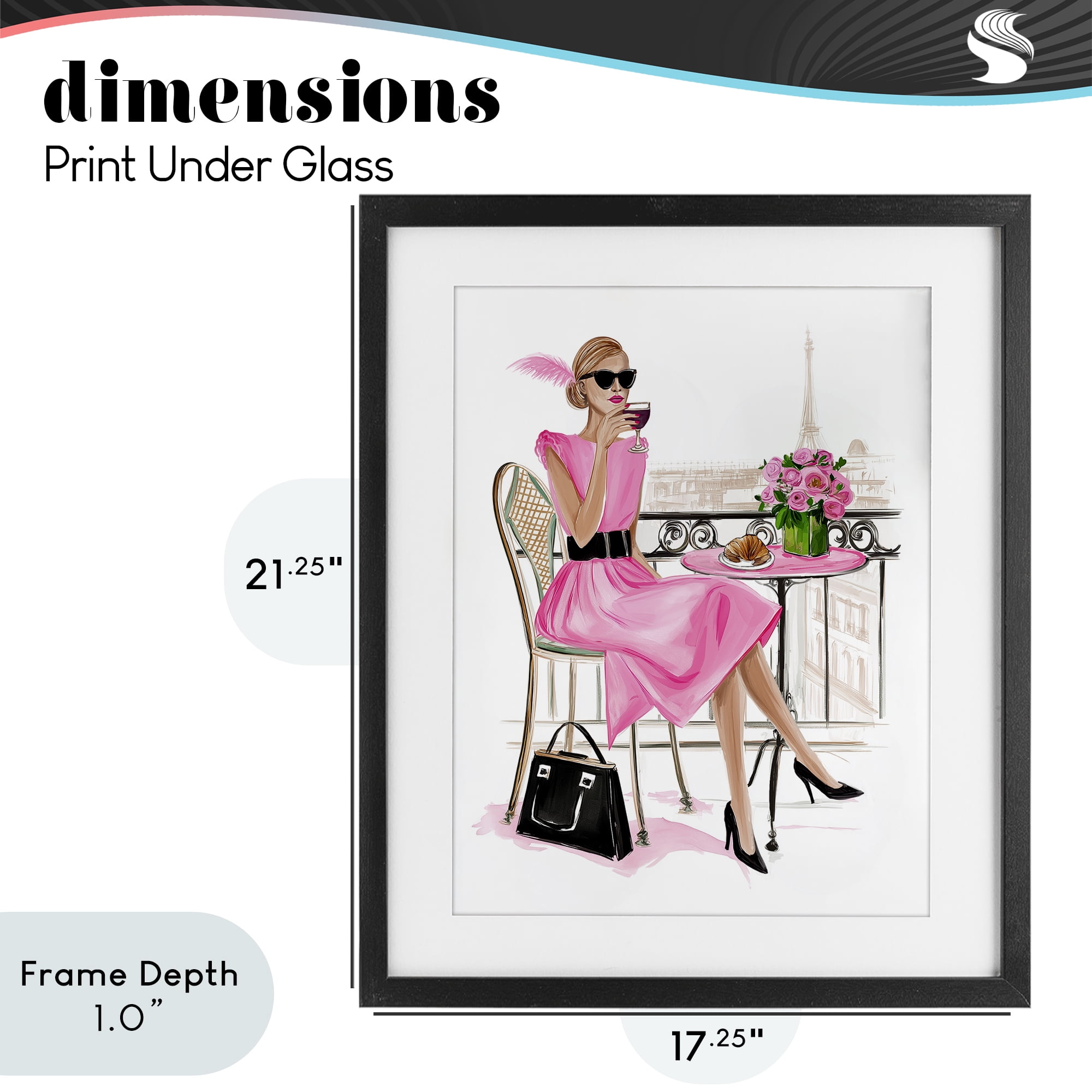 Stupell Industries Parisian Chic on Cafe Balcony Black Framed Print Under Glass, design by Jess Stempel
