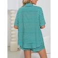 thumbnail image 4 of Musefolio Womens Gingham Button Up Pajama 2 Piece Lounge Set with Chest Pocket and Elastic Waist S-XXL, 4 of 4