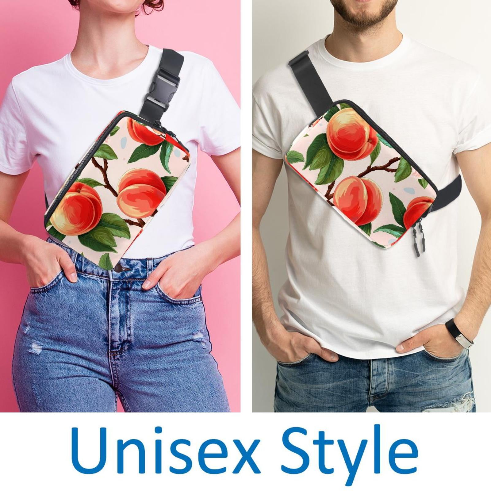 Peaches Cross Body Bag Waist Packs Fanny Pack Lightweight Adjustable Extension Strap Unisex