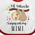 thumbnail image 4 of Inktastic Sloth I'd Rather Be Hanging with Mimi Boys or Girls Baby Bib, 4 of 4