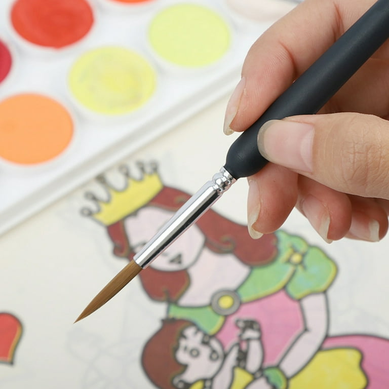 4/6/12 Watercolor Oil Paint Brush Set Student Art Nylon Hook Line Pen  Acrylic Gouache Paint Brush Suitable for Beginners Kids - AliExpress