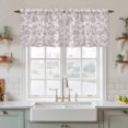 thumbnail image 2 of Farmhouse Flower Tier Curtains, Botanical Vintage Purple Leaf Plant Light Filtering Kitchen Curtains, 2Pcs Rod Pocket Half Window Treatments Panels for Sink Cafe Cabinet Camper 27.5x24 Inches, 2 of 9