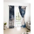 thumbnail image 3 of Navy Blue Grey Blackout Curtains for Bedroom/Living Room, Thermal Insulated Kitchen Curtains, Modern Abstract Art Farmhouse Grommet Darkening Window Treatment Drapes 42"x84"x2, 3 of 8