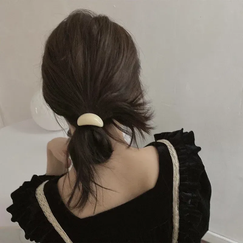Simple Oval Acetic Korean Fashion Elastic Hair Bands For Women Girls Hair Accessories Headwear Ponytail Holder Scrunchie