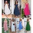 thumbnail image 3 of NAYTOAO Women's Summer Maxi Dresses - 2026 Sleeveless Square Neck Ruffle Strap Smocked Flowy A Line Beach Vacation Sun Dress, 3 of 10