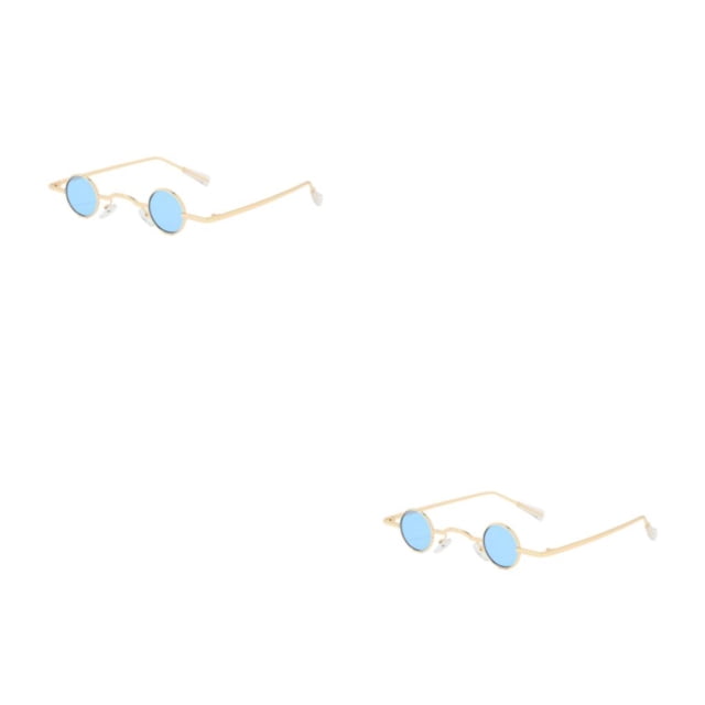 Transemion Cadre Rond Rétro Léger en Métal pour Style Sans Lunettes Résine Style 2 2ensemble