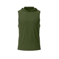 thumbnail image 5 of FSYBOA Boys Athletic Tank Tops, Running Sleeveless Hooded Casual Kids Summer Tops Army Green Size 11-12 T, 5 of 6