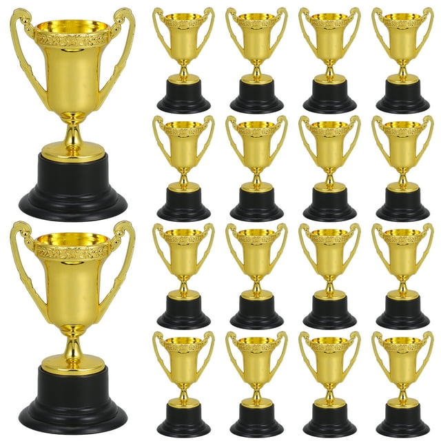 MasteelfCA 25pcs Plastic Mini Trophy Student Sports Award Trophy with Base Reward Competitions Children Toys for Game School Kindergarten