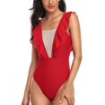 thumbnail image 2 of Meichang Womens One Piece Swimsuits Mesh Patchwork Bathing Suits High Cut Ruffle Swimming Suits Slimming Tummy Control Swimwear Sexy Backless Swimsuits 2024 Summer Fashion, 2 of 9