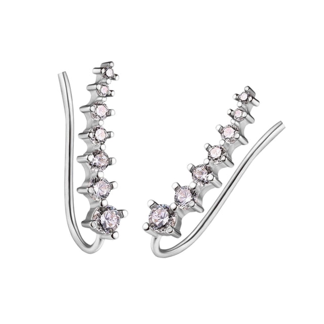 Pendientes de puños de oreja jinwen 2 piezas Regalo de joyería blanco