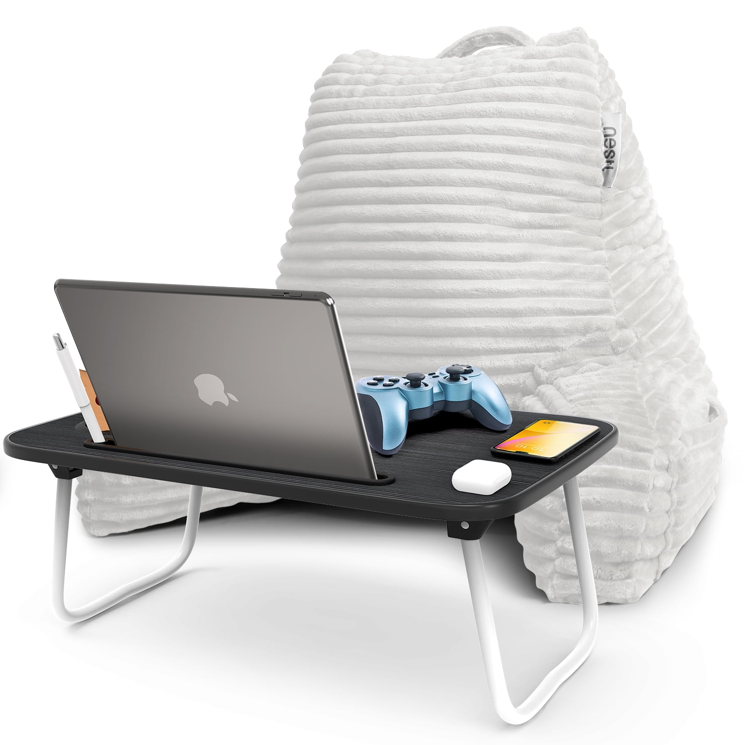Nestl Reading Pillow Bonus Portable Lap Desk Stand for Laptop 22x14